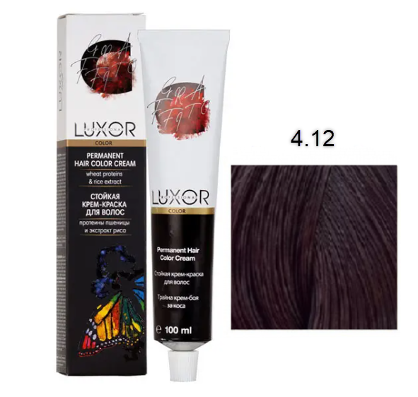 Крем-фарба LUXOR Professional 4.12 Коричневий попелястий фіолетовий, 100 мл
