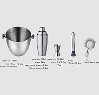 Набір посуду для приготування коктейлів і лимонадів (16 предметів, неіржавка сталь), фото 2