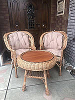2 кресла "Х. №1" и круглый столик "Гриб с плитой"+ подушки