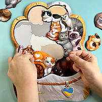 Пазл сортер Котики-муркотики, дерево, Ань-янь, розвиваючі іграшки, 32 х 23 см., (ПСФ133), фото 3