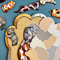 Пазл сортер Котики-муркотики, дерево, Ань-янь, розвиваючі іграшки, 32 х 23 см., (ПСФ133), фото 4