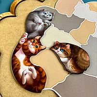 Пазл сортер Котики-муркотики, дерево, Ань-янь, розвиваючі іграшки, 32 х 23 см., (ПСФ133), фото 5