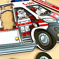 Сортер пазл вкладка Швидка допомога, Ань-янь, дерево, розвиваючі іграшки, 20 х 30 х 0,9 см. (ПСФ020), фото 4