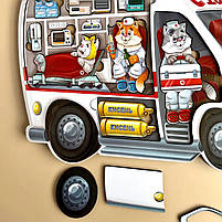 Сортер пазл вкладка Швидка допомога, Ань-янь, дерево, розвиваючі іграшки, 20 х 30 х 0,9 см. (ПСФ020), фото 5