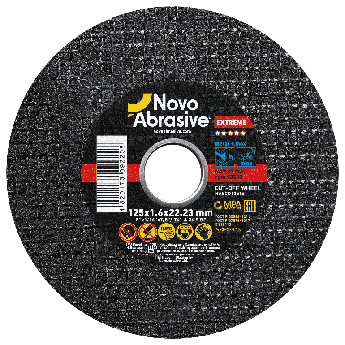 Круг відрізний по металу NOVOABRASIVE Extreme 125 x 1.6 x 22.23