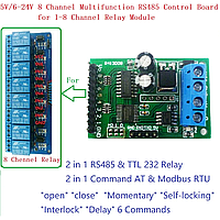 Модуль дискретный 8-канальный RS485 ModBus RTU to RS485 IO 6 24 В
