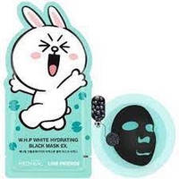 MEDIHEAL Line Friends W.H.P White Hydrating Black Mask EX Осветляющая угольная маска