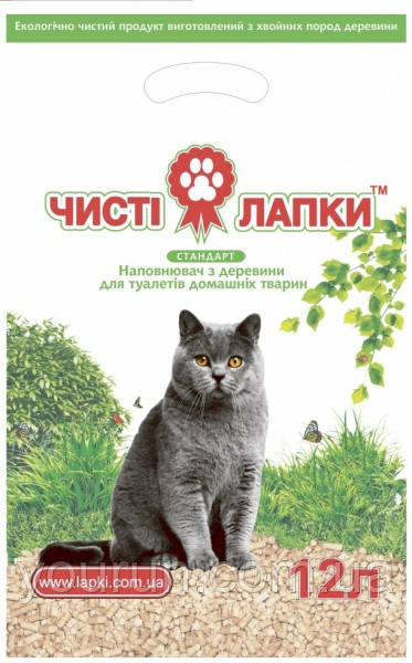 "Чисті лапки" Стандарт деревне гранульований наповнювач 3 кг