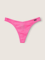 Трусики Victoria's Secret PINK стринги в рубчик розовые (XS, S, M, L) / Cotton Thong