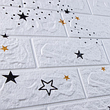 Самоклеючі 3Д панелі для стін, м'які декоративні стінові 3D панелі під білу цеглу 5 мм, Зірки, фото 2