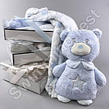 Іграшка + плед  подарунковий набір для дітей Блакитний ведмедик, фото 5