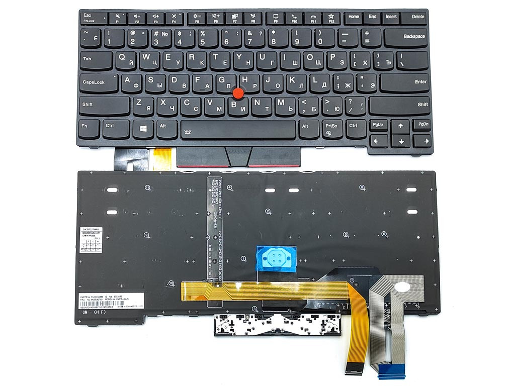 Клавіатура для Lenovo Thinkpad T14 Gen 1, P14s Gen 1, P14s Gen 2 (RU Black з підсвіткою).