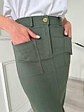 Спідниця жіноча полегшений джинс літній із розрізом спереду, фото 6