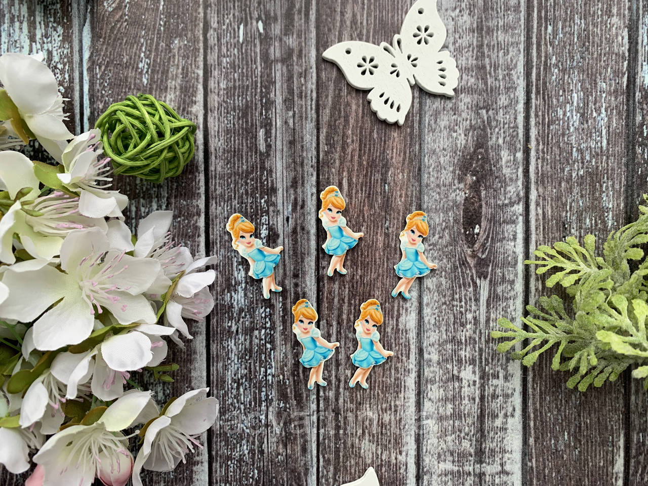 Кабошон "Принцеса Попелюшка малятко" 3.5 х 2 см, 20 шт/уп. оптом, фото 1