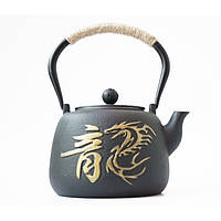 Чайник заварочный чугунный Тэцубин с ситом Дракон 1200 мл