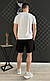Літній чоловічий спортивний костюм лого Герб, шорти чорні та футболка біла. XL, фото 2