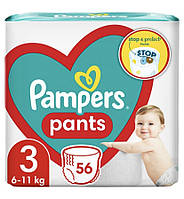 Подгузники-трусики Pampers pants 3 на 56 шт