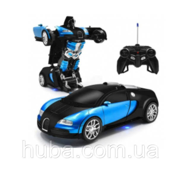 Машинка-трансформер на радіокеруванні Bugatti Car Robot TT663 (БІЛЬША) 30 см.