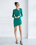 Цікаве асиметричне плаття Люкс зелене (різні кольори) XS S M L, фото 4