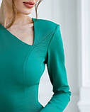 Цікаве асиметричне плаття Люкс зелене (різні кольори) XS S M L, фото 3