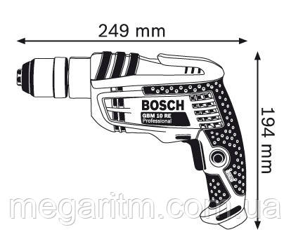 Дрель електричний неударний Bosch GBM 10 RE (0601473600), фото 2