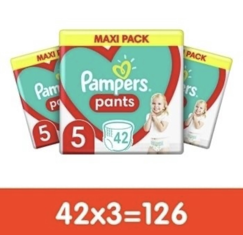Підгузки-трусики Pampers pants 5 (12-17 кг) на 126 шт, фото 1