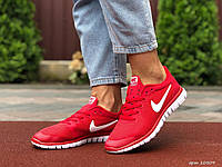 Женские легкие кроссовки сетка Nike Free Run красные 36 37 размер,найк фри ран