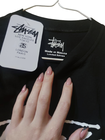 Купить Черная футболка Stussy World Wide Logo унисекс мужская женская ...