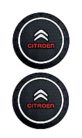 Килимок антиковзний в машину для підсклянника з логотипом Citroen