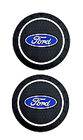 Килимок антиковзний в машину для підсклянника з логотипом Ford