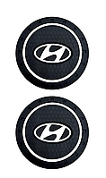 Килимок антиковзний в машину для підсклянника з логотипом Hyundai