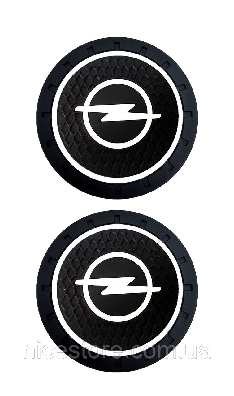 Килимок антиковзний в машину для підсклянника з логотипом Opel, фото 1