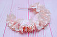Обруч для волосся / ободок на голову з гортензією рожевий 186, фото 3