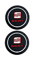 Килимок антиковзний в машину для підсклянника з логотипом Seat