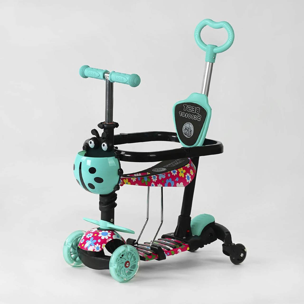 Самокат 5в1  LS-78415 Best Scooter, з ДОП. КОЛЕСАМИ, захисний бампер