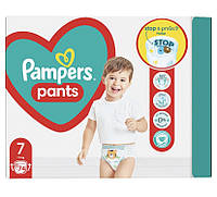 Подгузники-трусики Pampers pants 7 (+17 кг) на 74 шт