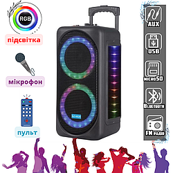 Портативна акустична система 3000mAh караоке мікрофон Bluetooth колонка з RGB підсвічуванням VS