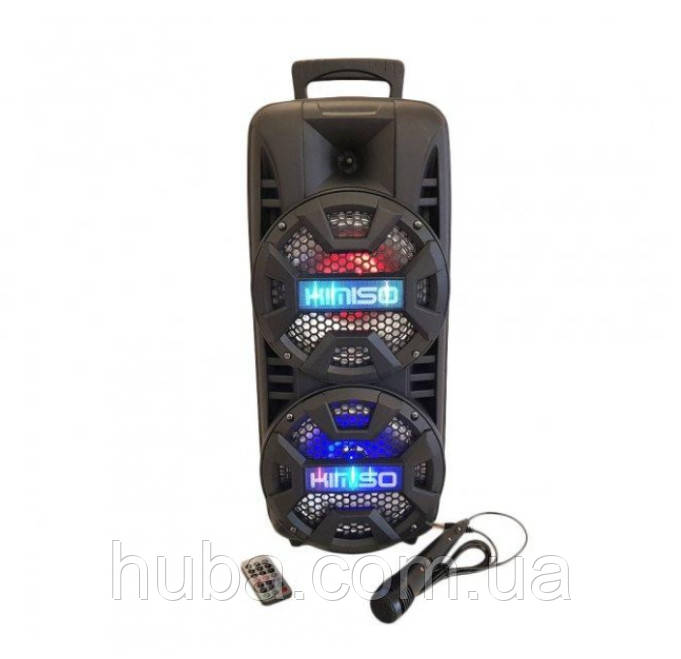 Портативна багатофункціональна Bluetooth-колонка з мікрофоном KIMISO QS-210.FM/MP3/TF/USB.2000 w.