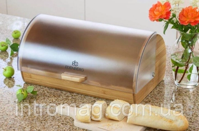 Купить Хлебница бамбуковая с пластиковой крышкой Edenberg EB-082 ...