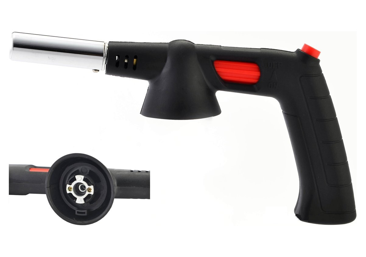 Пальник газовий VIROK з цанговим (швидким) з'єднанням з ручкою, п'єзо запал, керамічне сопло 44V182