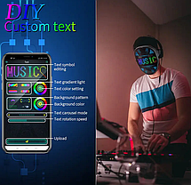 Маска інтерактивна LCD Bluetooth з проєкцією статичних і динамічних зображень ABC, фото 5