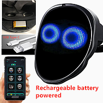 Маска інтерактивна LCD Bluetooth з проєкцією статичних і динамічних зображень ABC, фото 2