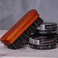 Щітка для взуття натуральний ворс COCCINE 12 см лакована темна/світла