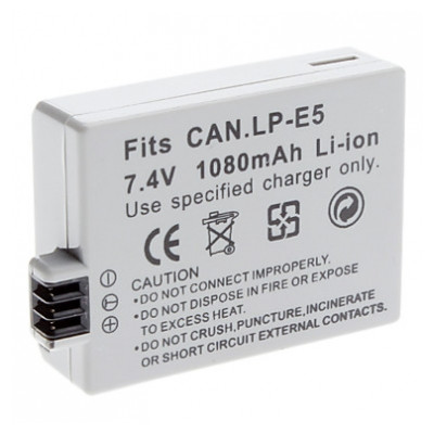Акумулятор для фотоапаратів CANON 450D, 500D, 1000D, 2000D - LP-E5 (аналог) - 1080 ma