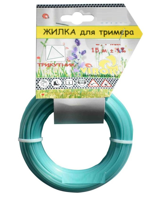 Жилка для тримера ТРИКУТНИК TM VIROK : Ø= 2.7 мм, l= 15 м VR-10V032