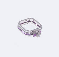 Женское кольцо из белого золота с сапфирами и бриллиантами С27Л2№1