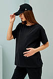 Бавовняна футболка для вагітних та годуючих мам для будь-якого терміну вагітності Ankara S/M Lullababe Чорний LB09AN136, фото 6