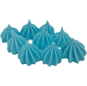 Цукрові фігурки "Міні-безе" блакитні (⌀2,5 см, 9 шт), фото 1