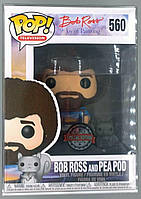 Funko Pop Television Bob Ross и Pea Pod Joy of Painting Vinyl Figure