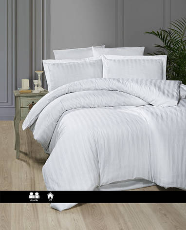 Постільна білизна First Choice - Satin Cotton - Broat Line White, фото 1
